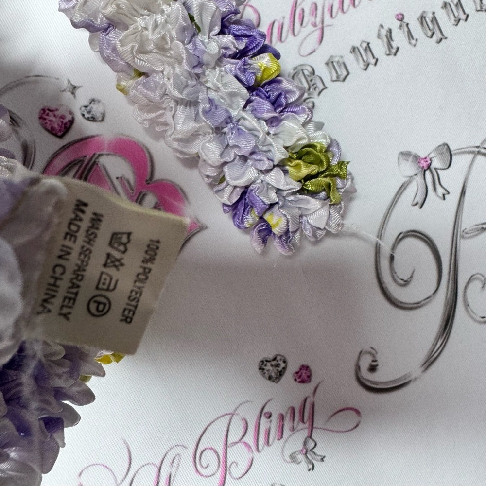 Bubble top 2000s y2k floral stretchy one size fits all iconic lavender lilac - Picture 9 of 10